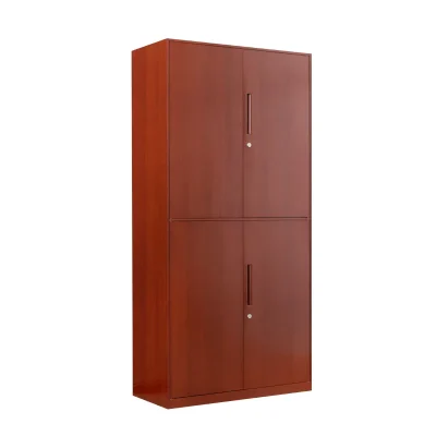 红木纹通双节文件柜