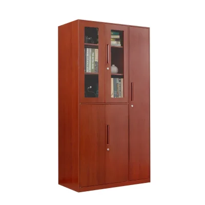 红木纹文件柜带衣柜